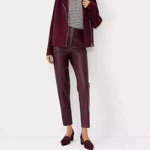 Burgundy Leather Pants | Ann Taylor